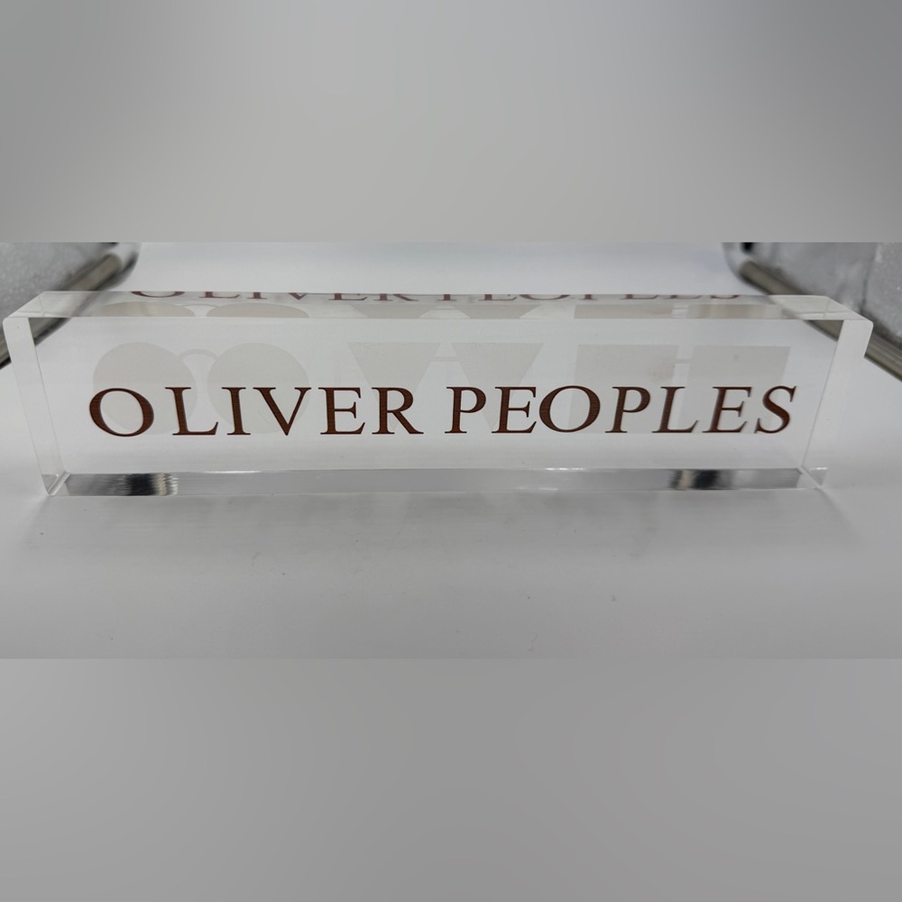 Oliver Peoples Display Signage Block Glass Retail